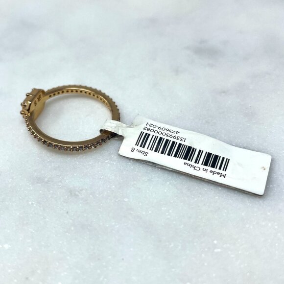 Banana Republic NWT Cubic Zirconia Purple Gemstone Faux Diamond Ring, Size 8 - Picture 3 of 6